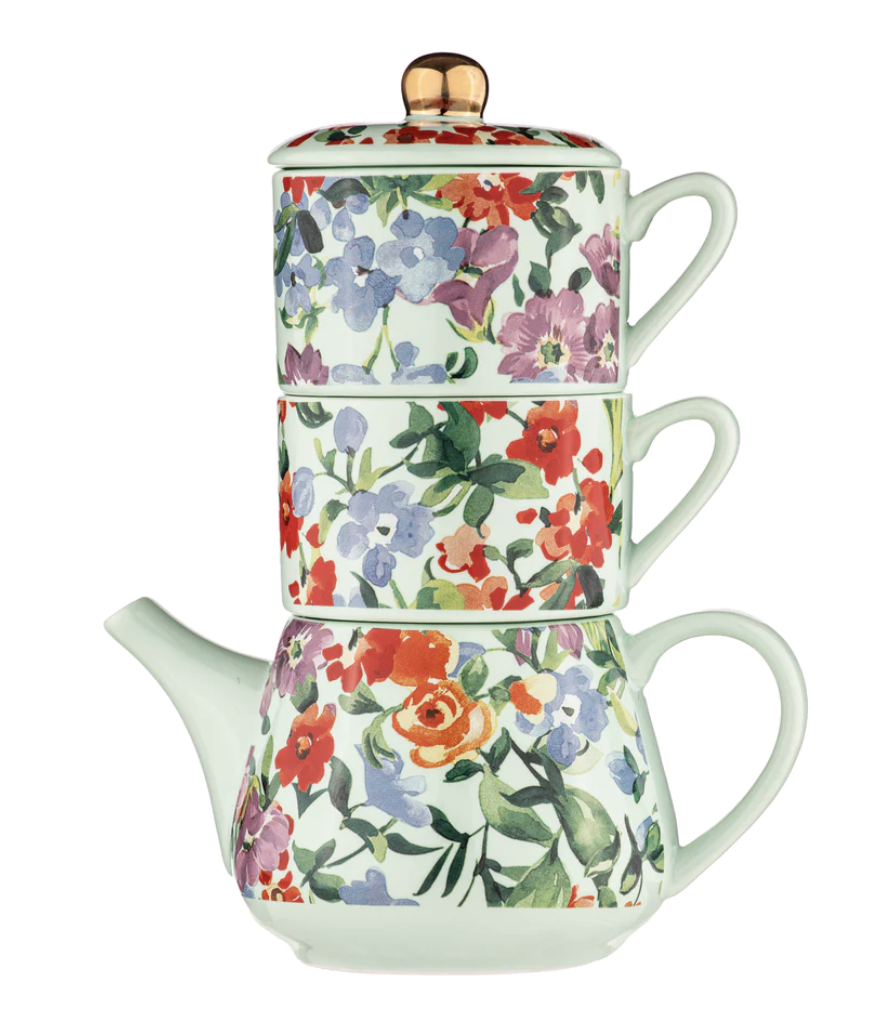 Floral Tea for Two - Aqua