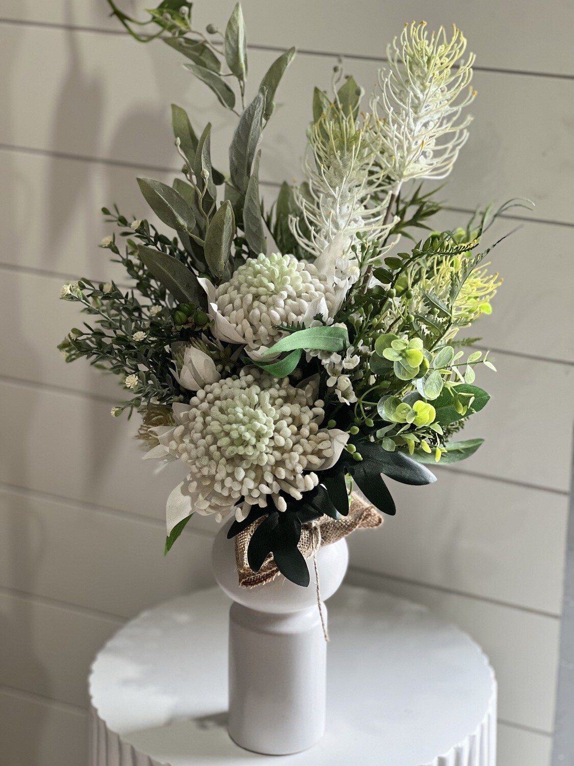 Tall Artificial Arrangement - White Native Floral