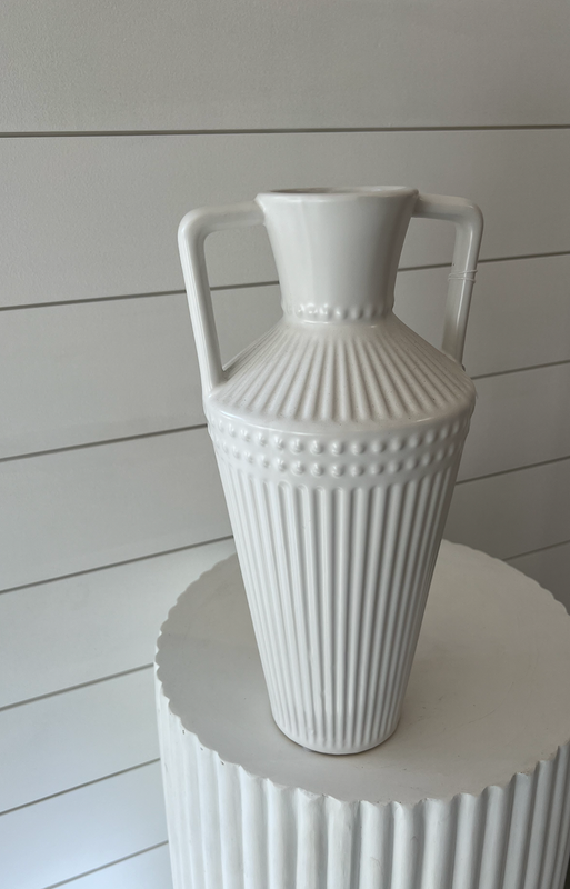 Texture Tall White Vase