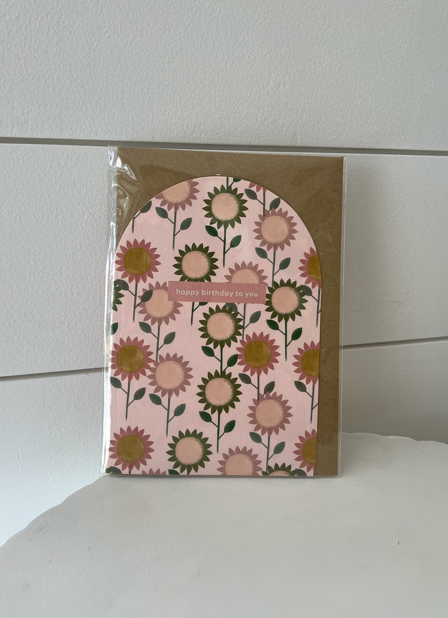 Card - "Happy Birthday To You" Modern Sunflower