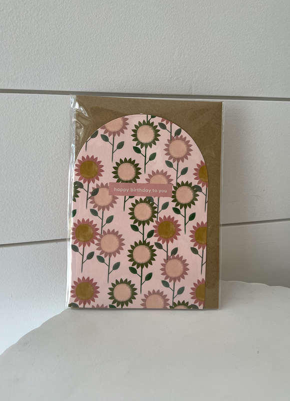 Card - "Happy Birthday To You" Modern Sunflower