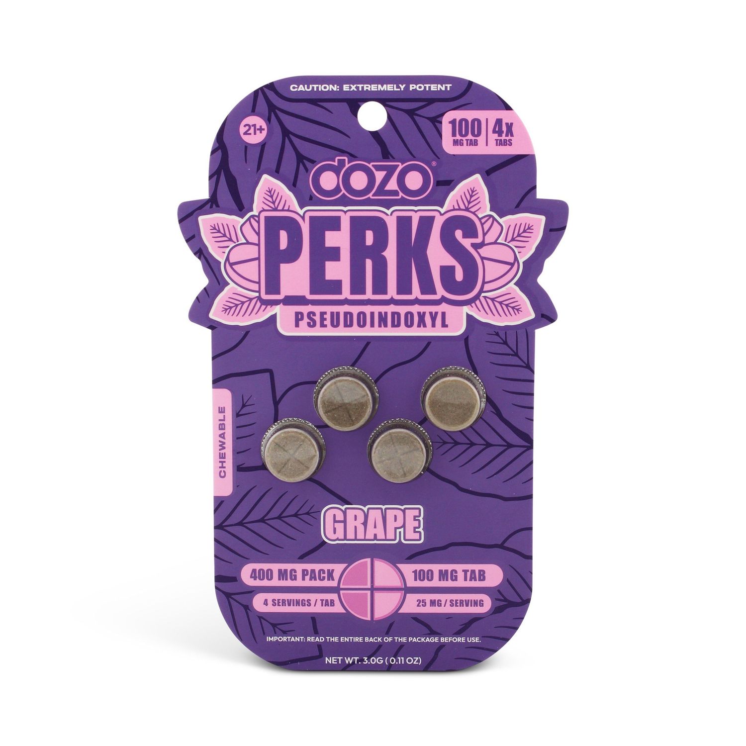 Dozo Perks Pseudoindoxyl 4X100mg, Flavor: Grape