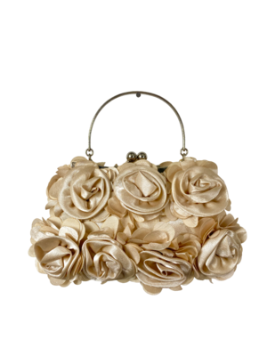 Vintage Crème Bloemen Clutch