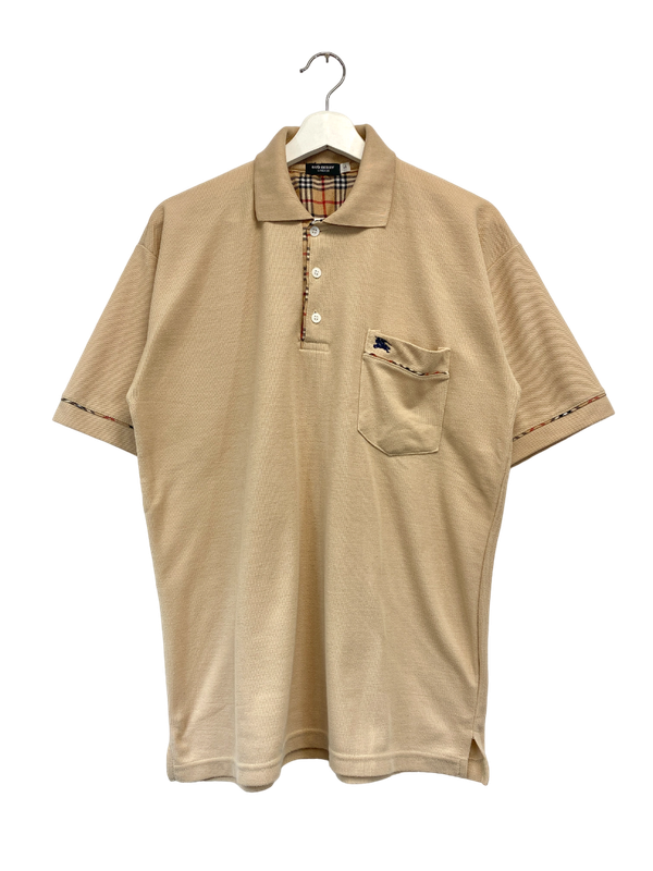 Burberry Beige Polo Ruit Maat L