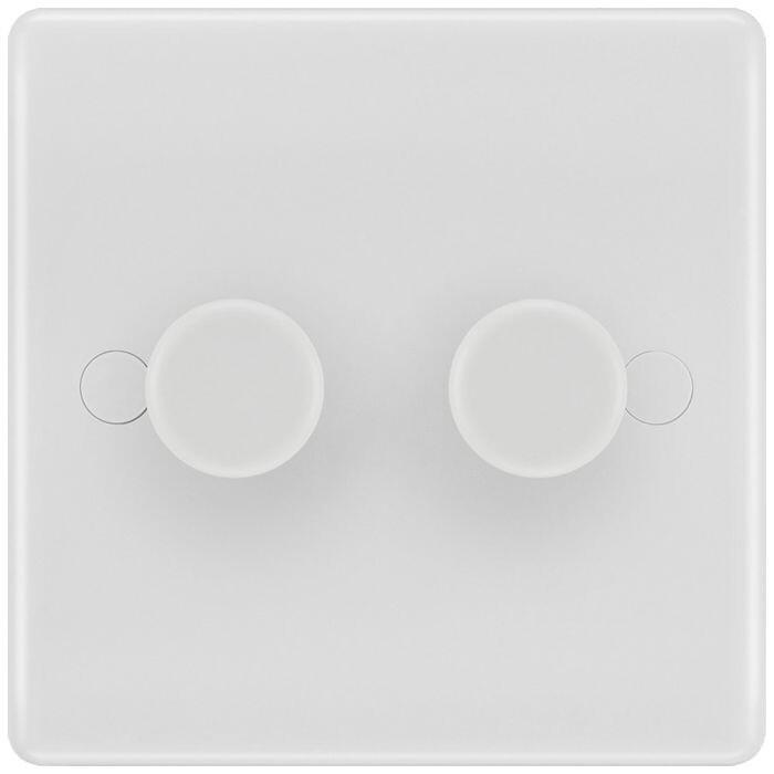 BG ELECTRICAL 882 200W PUSH DIMMER 2 GANG 2 WAY WHITE