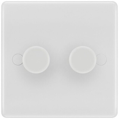 BG ELECTRICAL 882 200W PUSH DIMMER 2 GANG 2 WAY WHITE