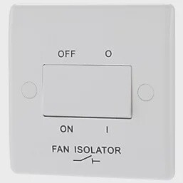 BRITISH GENERAL 10A 1-GANG 3-POLE FAN ISOLATOR SWITCH WHITE