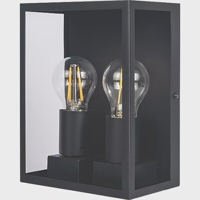 LUCECO OUTDOOR LED FLUSH-MOUNTED DECORATIVE WALL LANTERN BLACK 7W 810LM