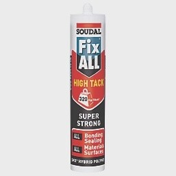 SOUDAL FIX ALL HIGH TACK ADHESIVE &amp; SEALANT WHITE 290ML
