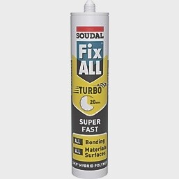 SOUDAL FIX ALL TURBO HYBRID POLYMER ADHESIVE WHITE 290ML