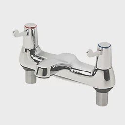 COMMERCIAL 1/4 TURN DUAL LEVER BATH FILLER BATHROOM TAP CHROME