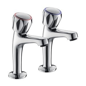 Contract Sink Pillar Taps - Chrome
