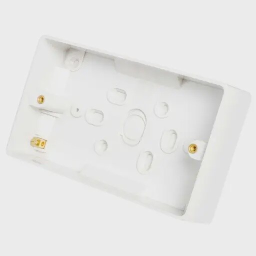 BG Nexus 2 Gang 32mm Pattress Back Box White