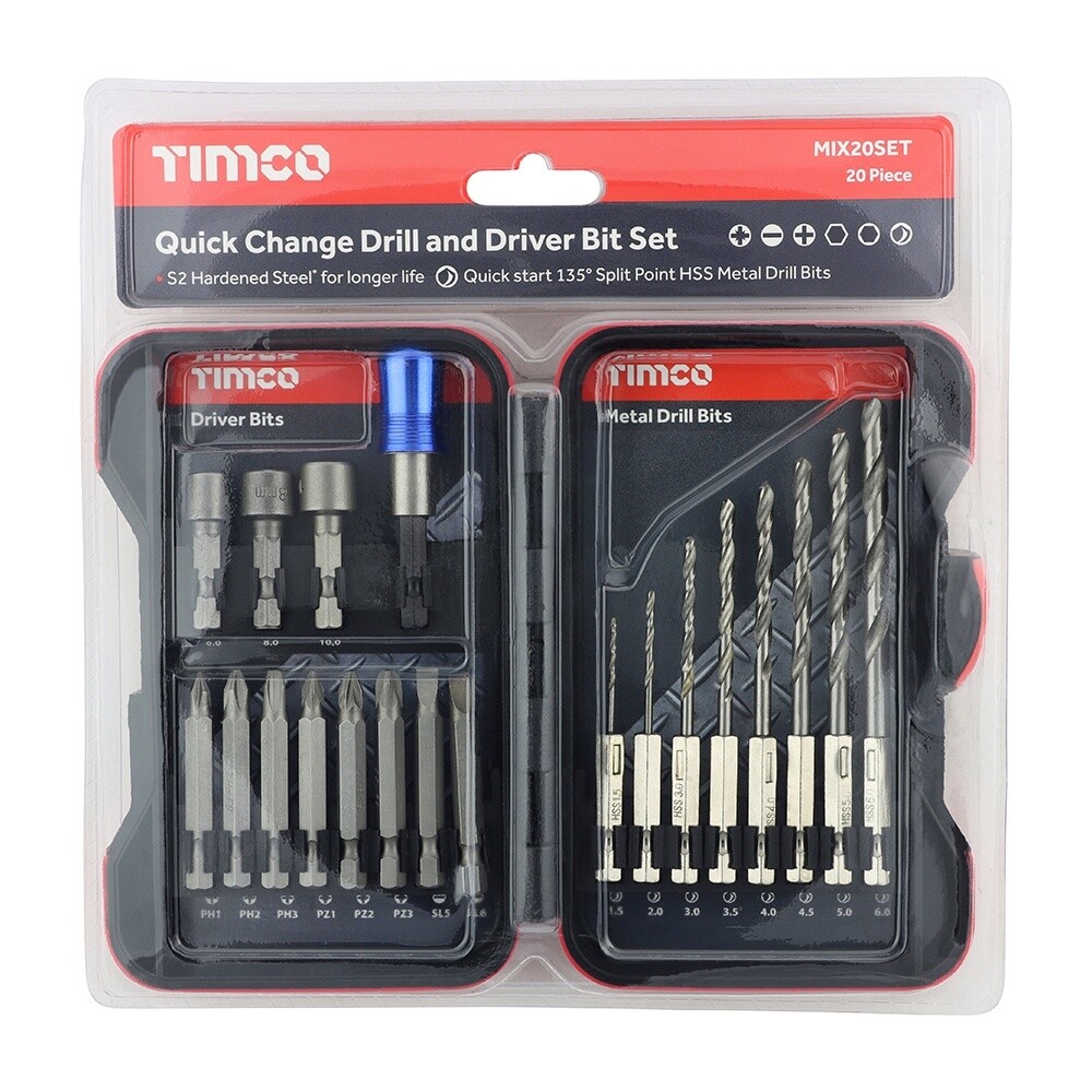 Driver Bit &amp; Ground Jobber Drill Bit Set
