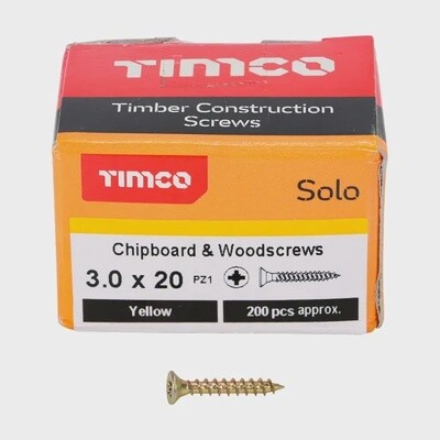 Timco Solo Woodscrews – Pozi Countersunk – ZYP