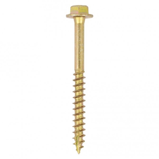 Timco 880SCSY Advanced Coach Screws - Hex Flange - Yellow 8.0 X 80 Box 50