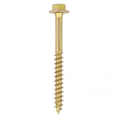 Timco 880SCSY Advanced Coach Screws - Hex Flange - Yellow 8.0 X 80 Box 50
