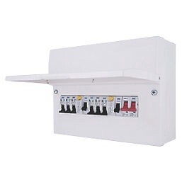 BRITISH GENERAL FORTRESS 12-MODULE 6-WAY POPULATED HIGH INTEGRITY DUAL RCD CONSUMER UNIT