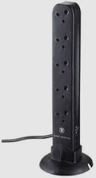 Masterplug Surge Black 13A 10 socket Extension lead with USB, 1m
