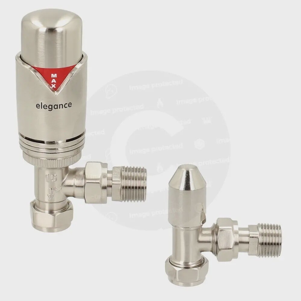 Wave 15 mm Silver Nickel TRV &amp; Lockshield Twin Pack