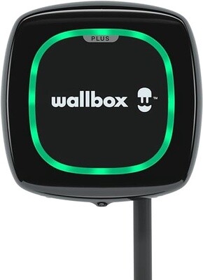 Wallbox Pulsar Plus Charger for Electric Vehicles. With adjustable power of up to 22 kW. Charging cable type 2. Wi-Fi and Bluetooth connection and OCPP compatible. (Type 2-7.4 kW, 5 m, black) Ev Charg