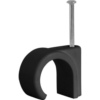 FM Round Cable Clips Black 7mm