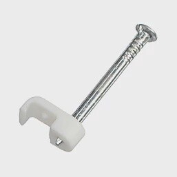 WHITE FLAT SINGLE BELL WIRE CLIPS 0.5-1MM 100 PACK