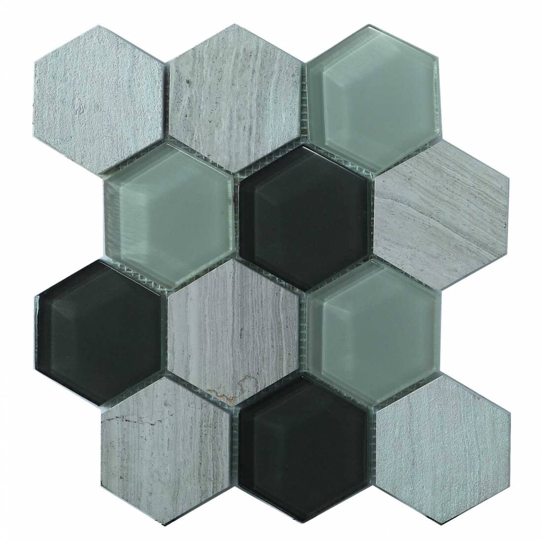 Hex Mosaic 23.1x26.7 White Matt Tile