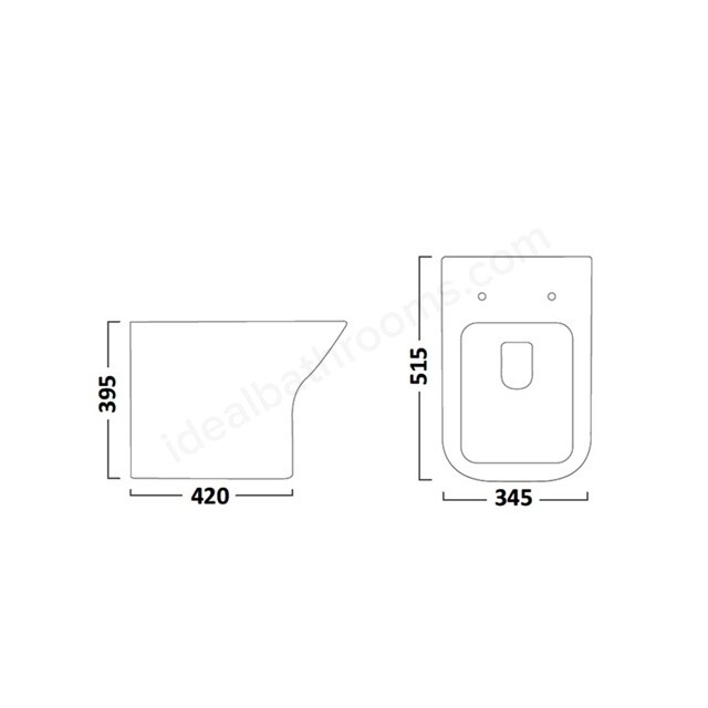 Tavistock Structure 345mm Back to Wall Toilet Pan - White