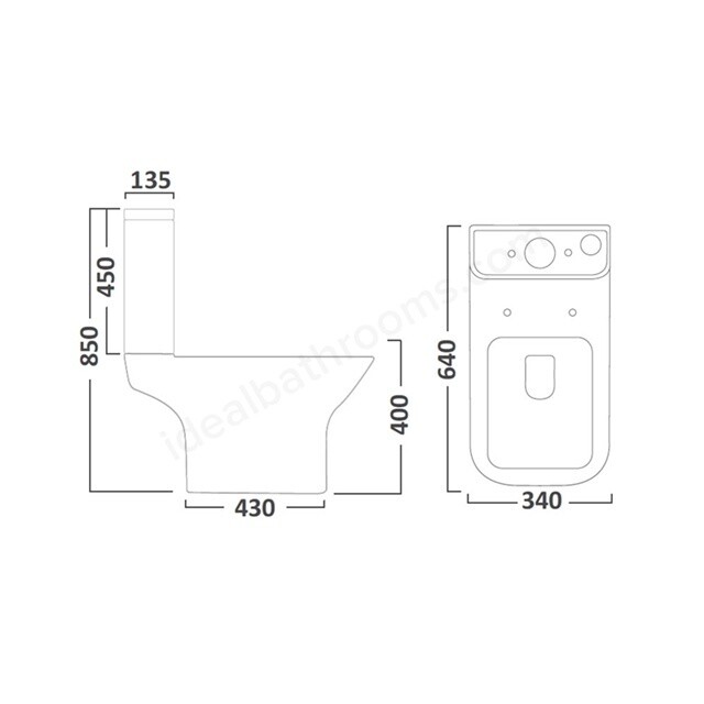 Tavistock Structure 340mm Open Back Close Coupled Toilet Pan - White