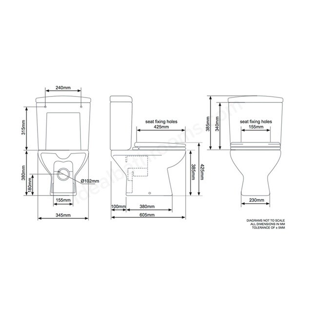 Tavistock Micra Dual Flush 6/4 Litre Close Coupled Cistern - White