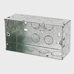 BG 2-GANG GALVANISED STEEL BACK BOX 47MM