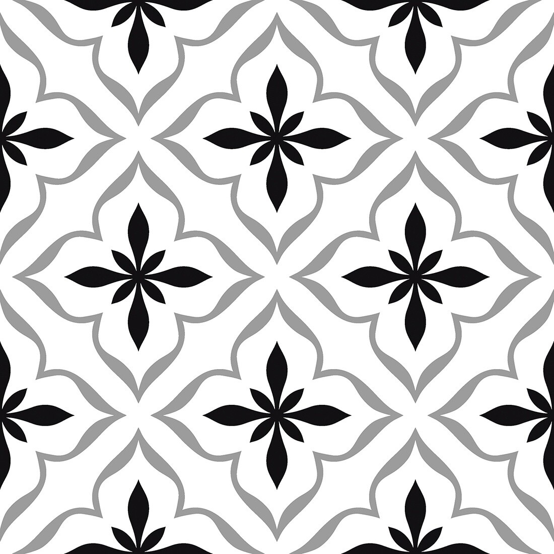 Antique Cube Pattern 20x20 Black Matt Tile
