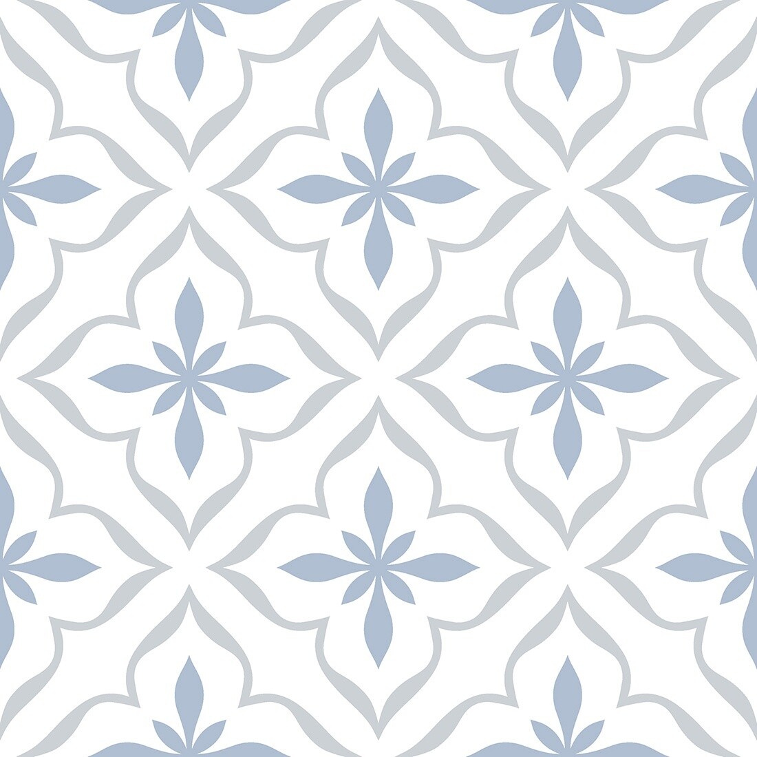 Antique Cube Pattern 20x20 Blue Matt Tile