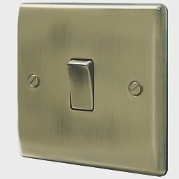 BRITISH GENERAL NEXUS METAL 10AX 1-GANG 2-WAY LIGHT SWITCH ANTIQUE BRASS