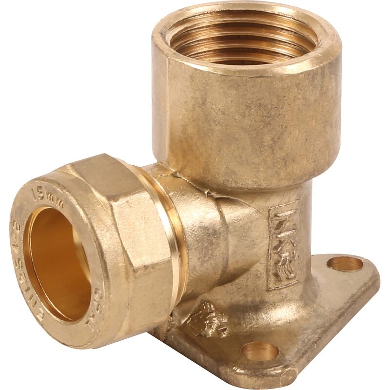 Made4Trade Compression Wallplate Elbow 15mm x 1/2&quot;