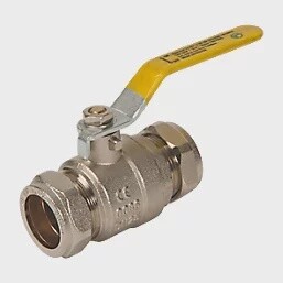 LEVER BALL VALVE YELLOW 28MM