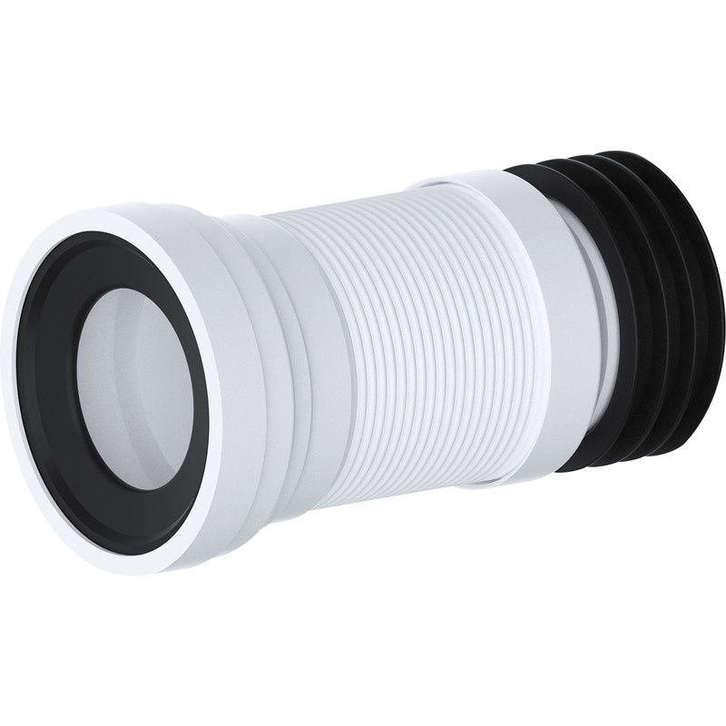 VIVA SLINKY-FIT FLEXIBLE STRAIGHT WC PAN CONNECTOR WHITE 240-500MM