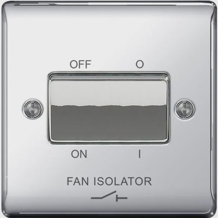 BG NEXUS METAL NPC15 10A SWITCH 3 POLE FAN ISOLATOR POLISHED CHROME