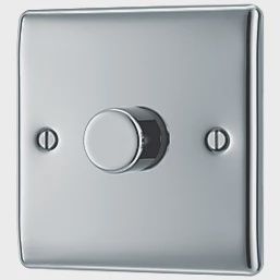 BRITISH GENERAL NEXUS METAL 1-GANG 2-WAY LED DIMMER SWITCH POLISHED CHROME