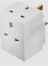 Masterplug 3-Way Socket Fused Mains Adaptor Plug, 13A - White