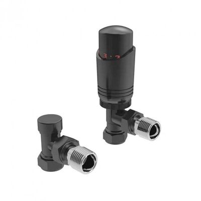 K-Design Anthracite Angled TRV Thermostatic Radiator Valve Pack