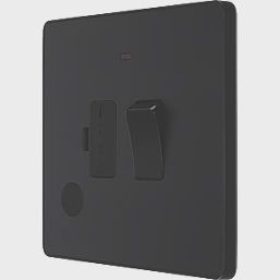 British General Evolve 13A Switched Fused Spur with LED Matt Black with Black Inserts