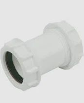 FloPlast WC08 Universal Compression Waste Straight Coupler White 40mm x 40mm (1
