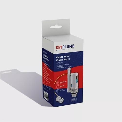 Universal Cable Push Button Dual Flush Toilet Cistern Valve 1.5&quot;- 2&quot; WRAS