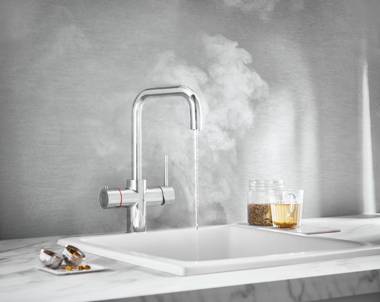 Scudo KoGE 3-in-1 Square Spout Hot Water Tap | Chrome HOT004