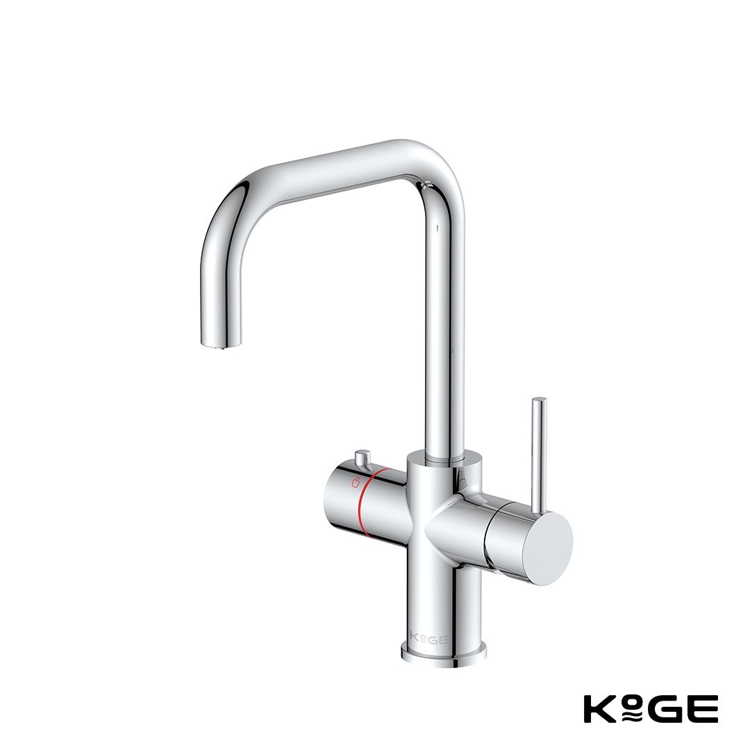 Scudo KoGE 3-in-1 Square Spout Hot Water Tap | Chrome HOT004