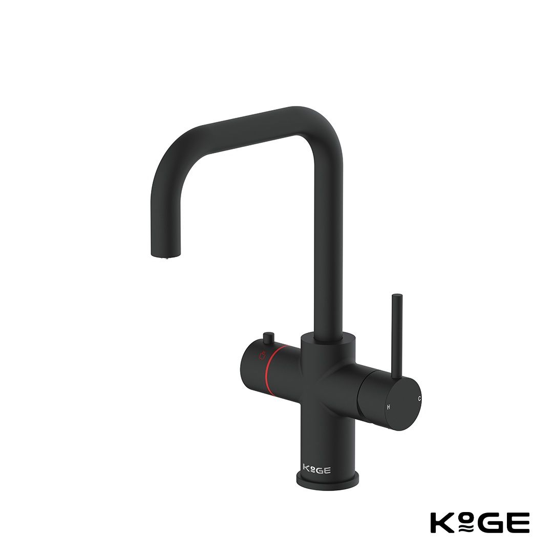 Scudo KoGE 3-in-1 Square Spout Hot Water Tap | Matte Black HOT005