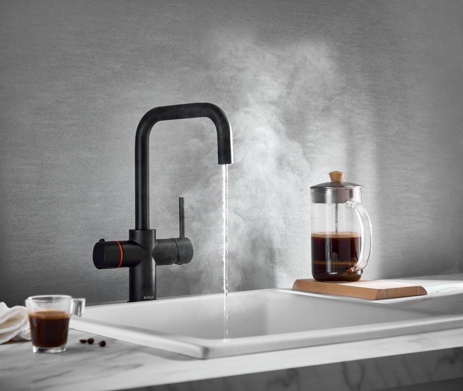 Scudo KoGE 3-in-1 Square Spout Hot Water Tap | Matte Black HOT005