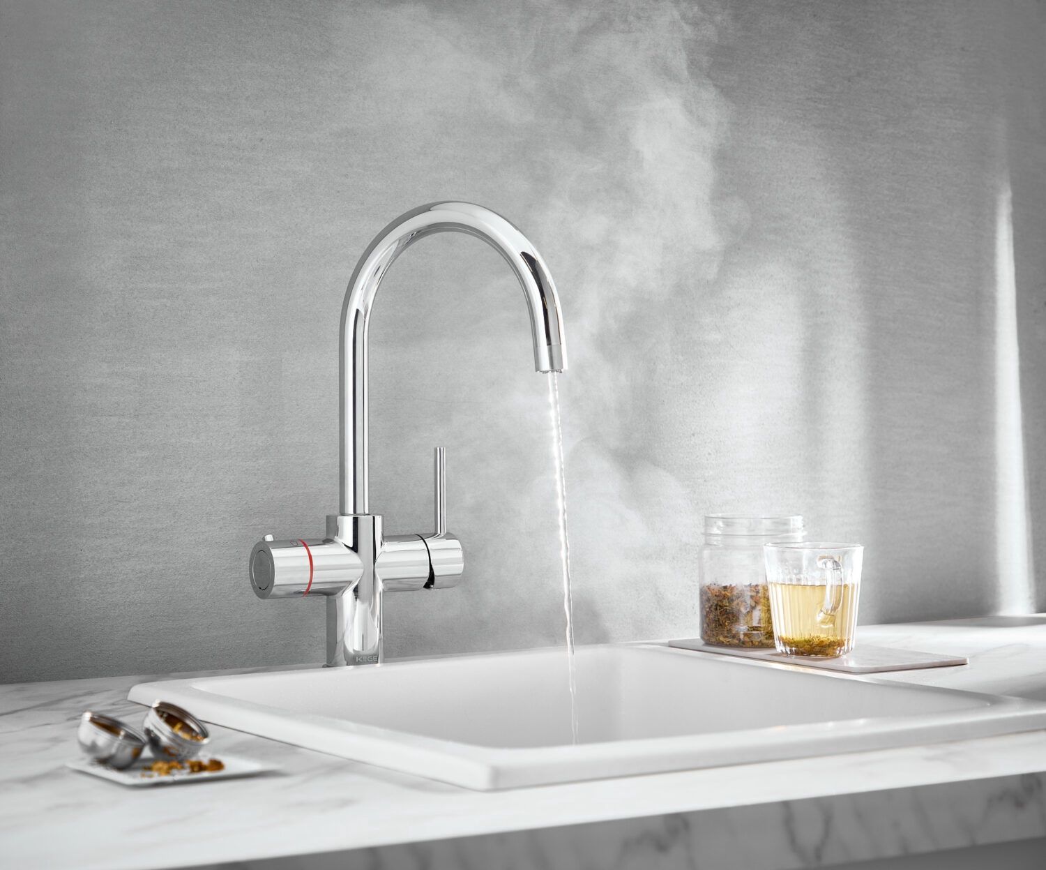 Scudo KoGE 3-in-1 Swan Spout Hot Water Tap | Chrome HOT001